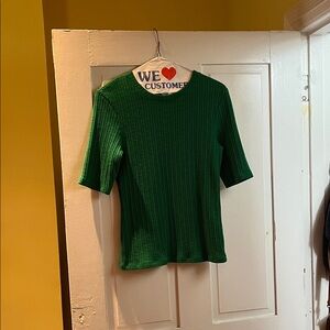 Vince Emerald Ribbed Knit Sweater